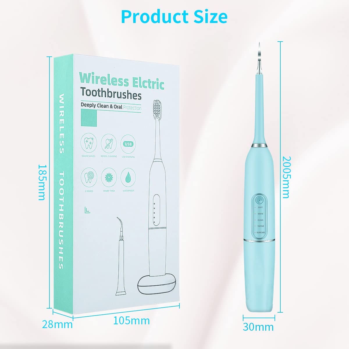 HANNEA Teeth Whitening Products Ultrasonic Tooth Care and Cleaner Kit Professional Stainless Steel Teeth Cleaning Kit Teeth Stain Remover for Teeth Improving HANNEA Teeth Whitening Products Ultrasonic Tooth Care and Cleaner Kit Professional Stainless Steel Teeth Cleaning Kit Teeth Stain Remover for Teeth Improving